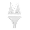 thumbnail image 6 of Women High Waisted Thong Bikini Sets Sexy Brazilian Triangle Top Deep V Neck Beach Swim, 6 of 6