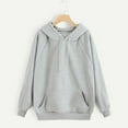 thumbnail image 2 of Mifelio Hoodies for Women, Women's Casual Solid Color Hooded Pocket Long Sleeve Pullover Sweatshirt Sweatshirt for Women Grey XL, 2 of 7