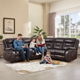 thumbnail image 2 of Bonzy Home 5‑Seat Reclining Chair Sofa with Center Console, Hidden Storage & Cup Holders Couch for Living Room & Meeting Room, 2 of 9
