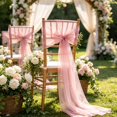 thumbnail image 5 of Miwamany Mesh Chair Sashes, 7.8 x 108 IN Sheer Wedding Chair Covers Reusable Bow Decorations for Wedding Party Banquet Event, 5 of 6