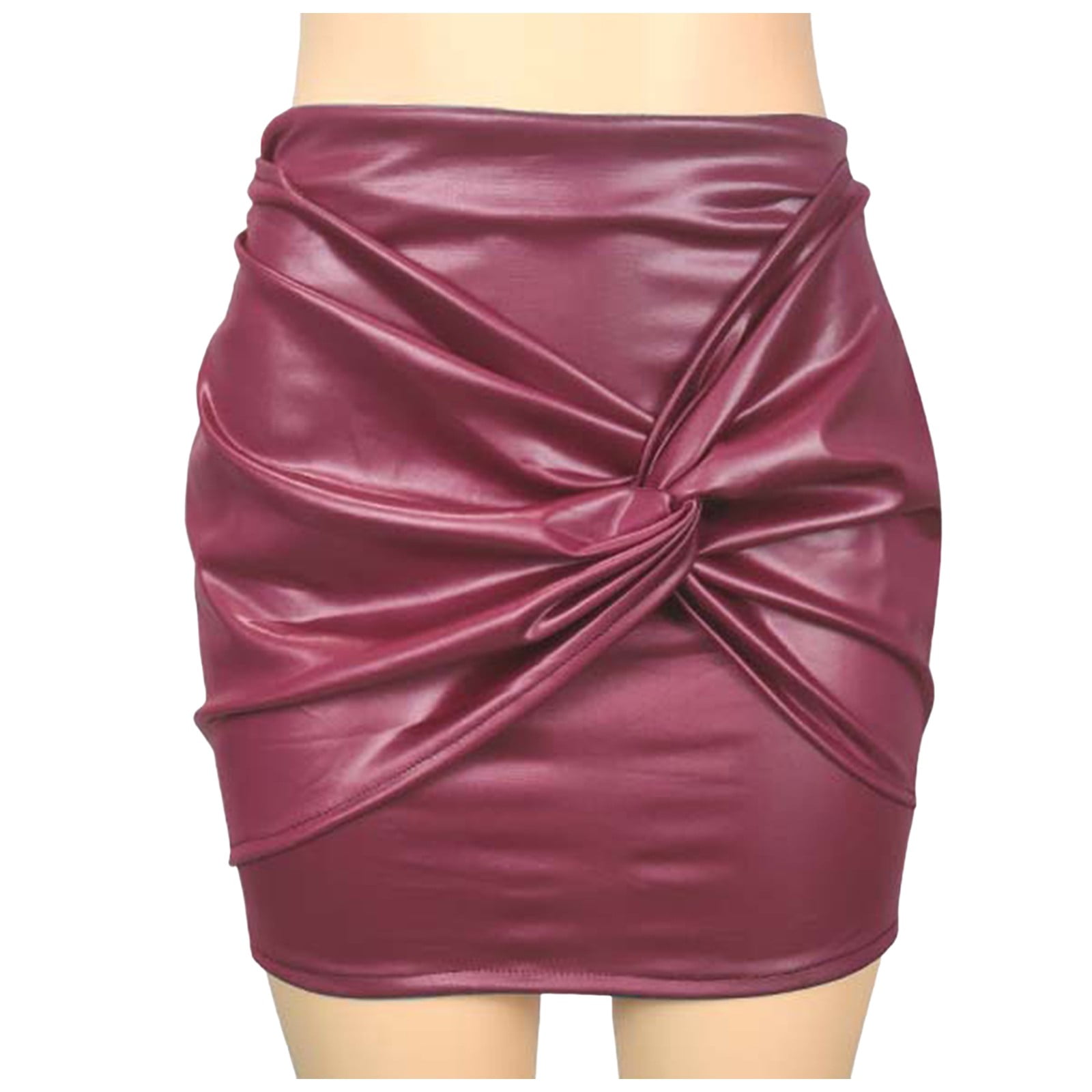 HDE Women's Tight Stretchy Faux Leather High Waisted Mini Skirt