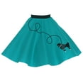 thumbnail image 2 of Hip Hop 50’s Shop Girls 3 Piece Child Poodle Skirt Outfit (Large Child 12 Teal), 2 of 5