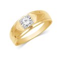 thumbnail image 2 of CARATS FOR YOU 1/6cttw White Natural Diamond Men's Solitaire Wedding Band Ring In 14K Yellow Gold Plated (0.16 Carat, I-J Color, I2-I3 Clarity), Ring Size-5.5, 2 of 6
