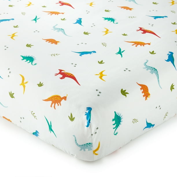 Jurassic Dinosaurs 100 Cotton Fitted Crib Sheet