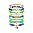 thumbnail image 2 of 2 Pcs Soccer Fan Jewelry for USA Soccer Fans, Stackable Bracelets for Women and Men, Game Day Accessories and Gifts for Soccer Lovers, Team Spirit Wristband Set, Jewelry, 2 of 5