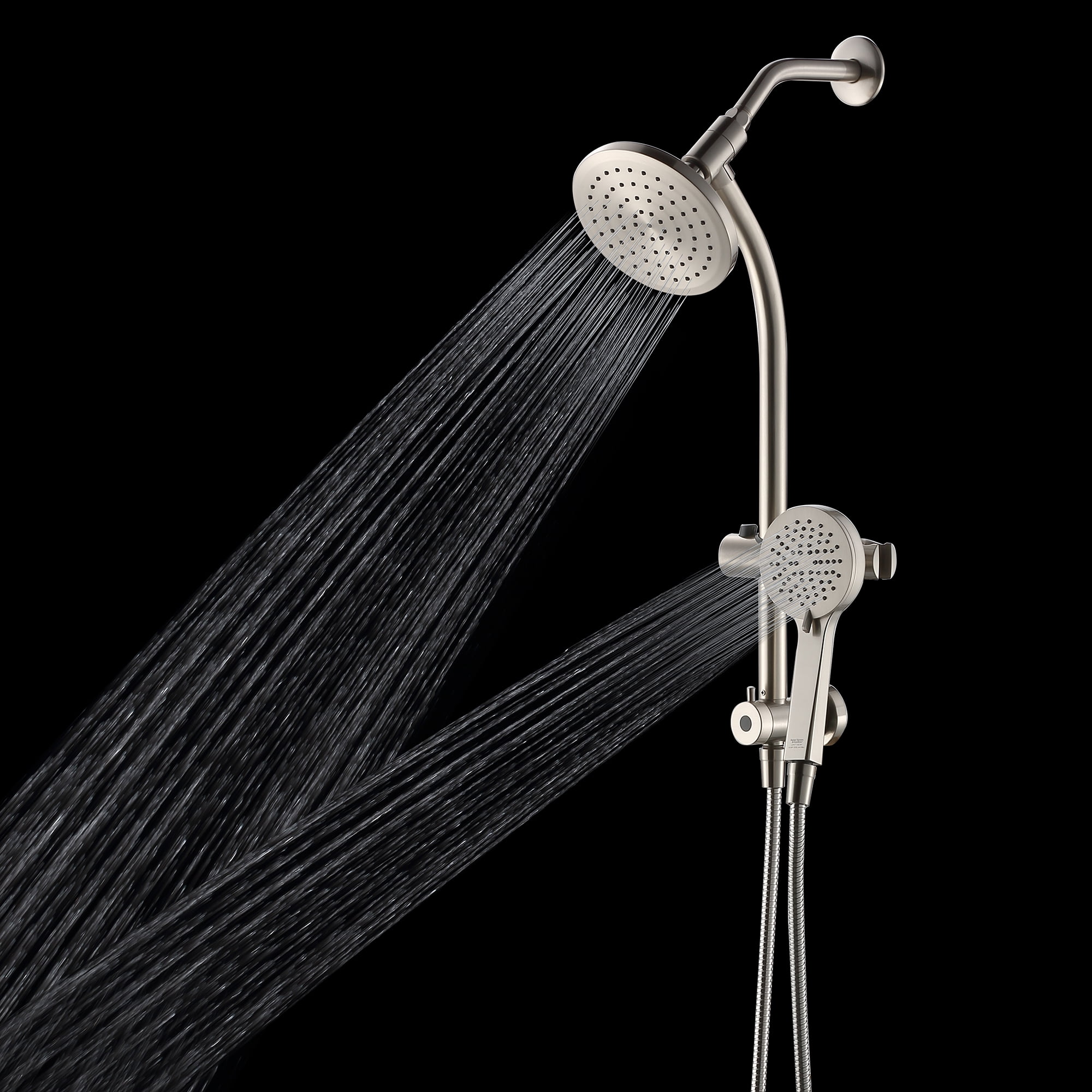 Better Homes & Gardens Deluxe Shower Combo with Magnetic Slide Bar Kit in Satin Nickel