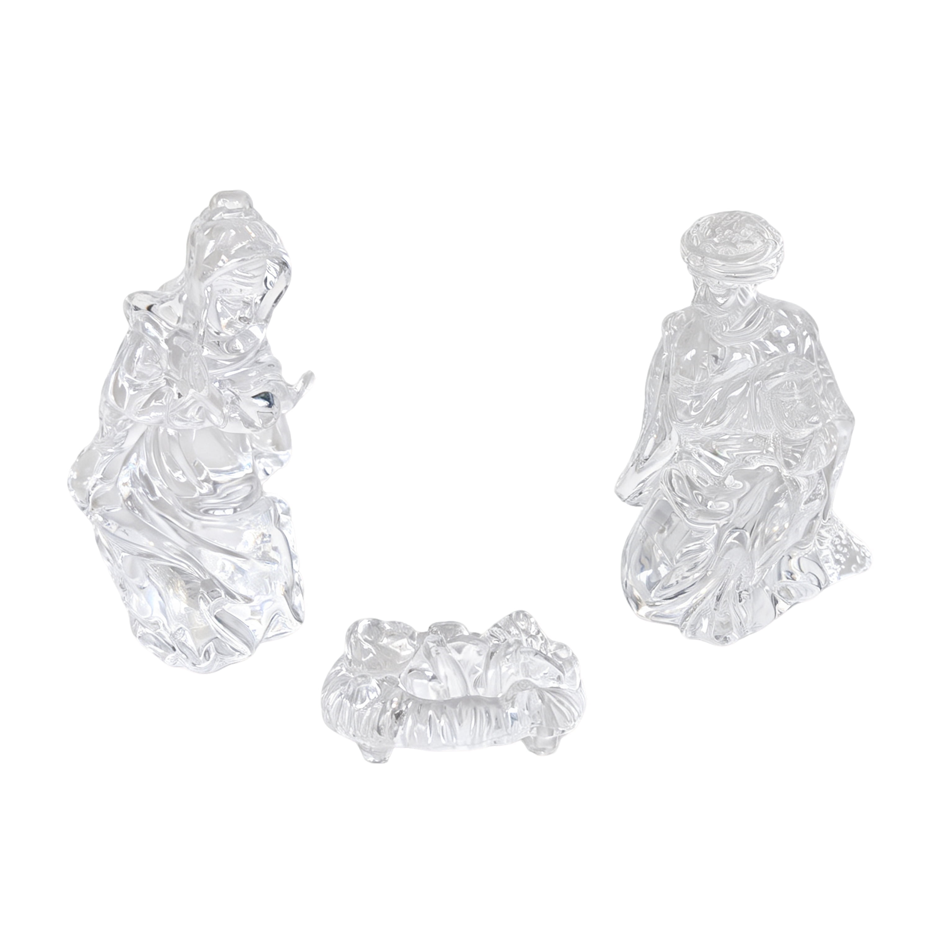 Christmas Indoor Decorative Plastic Clear Nativity Scene Set, 8 Pieces, by Holiday Time