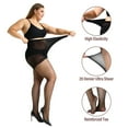 thumbnail image 2 of Manzi Women's 2 Pack Plus Size Control Top Leggings Black Pantyhose, 2 of 7