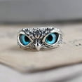 thumbnail image 4 of Minnieouse Anillo de ojo de búho retro Aleación duradera hecha y tamaño ajustable Anillo de búho de ojo Aplicación amplia Boda Azul oscuro Type3 NO3, 4 of 6