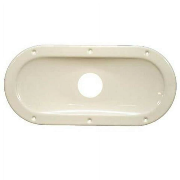 Rinker Boat Cover Plate 220616 | 15 x 7 Inch Off White Plastic