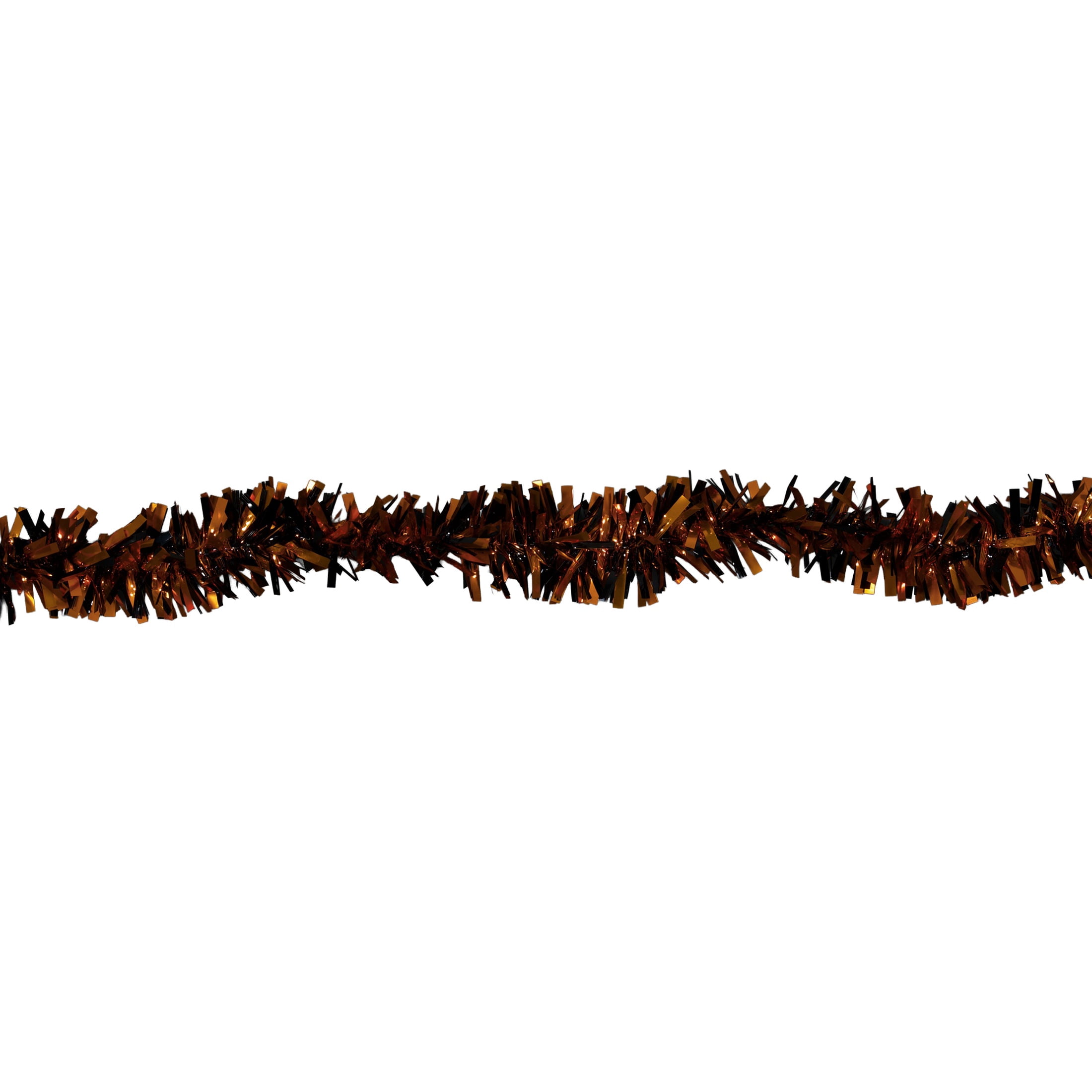Wide-Cut Tinsel Garland, Orange and Black, 12', Halloween by Way To Celebrate
