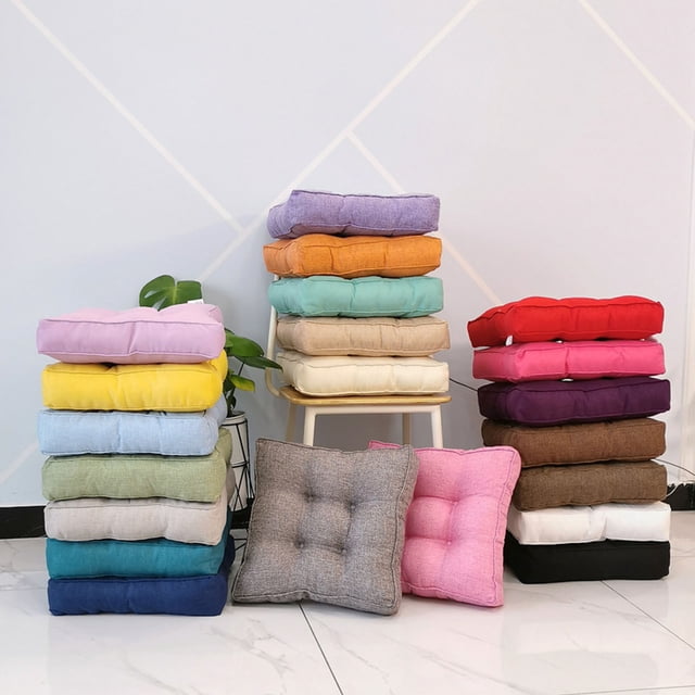 Fiudx Cojín de Color Liso, Diseño Ergonómico Tridimensional, Soporte Grueso de Alta Densidad, Funda Extraíble y Lavable, Cojín Multiusos para Tatami y Asiento de Coche, Ideal para Oficina o Hogar, Ta