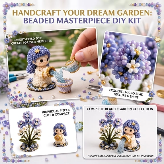 12 Zodiac Signs DIY Beaded Kit, Delicate 3D Beaded Zodiac Ornament Kit, Complete Beading Supplies with Instructions for DIY Lovers (Aquarius)