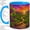 Blue, variant on Vineyard Sunset Coffee Mug, Grape Landscape Art, Rustic Daily Tea Sips