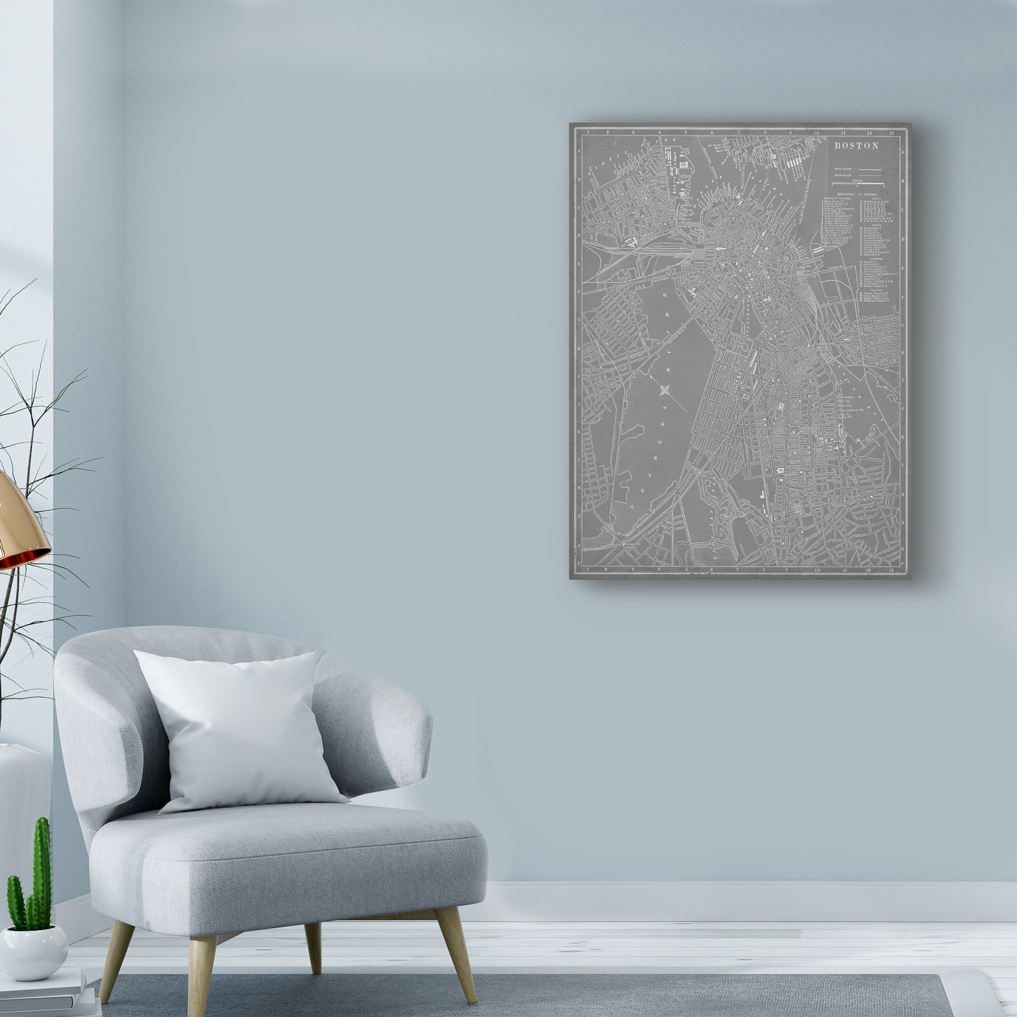 Trademark Fine Art 'City Map of Boston' Canvas Art by Vision Studio