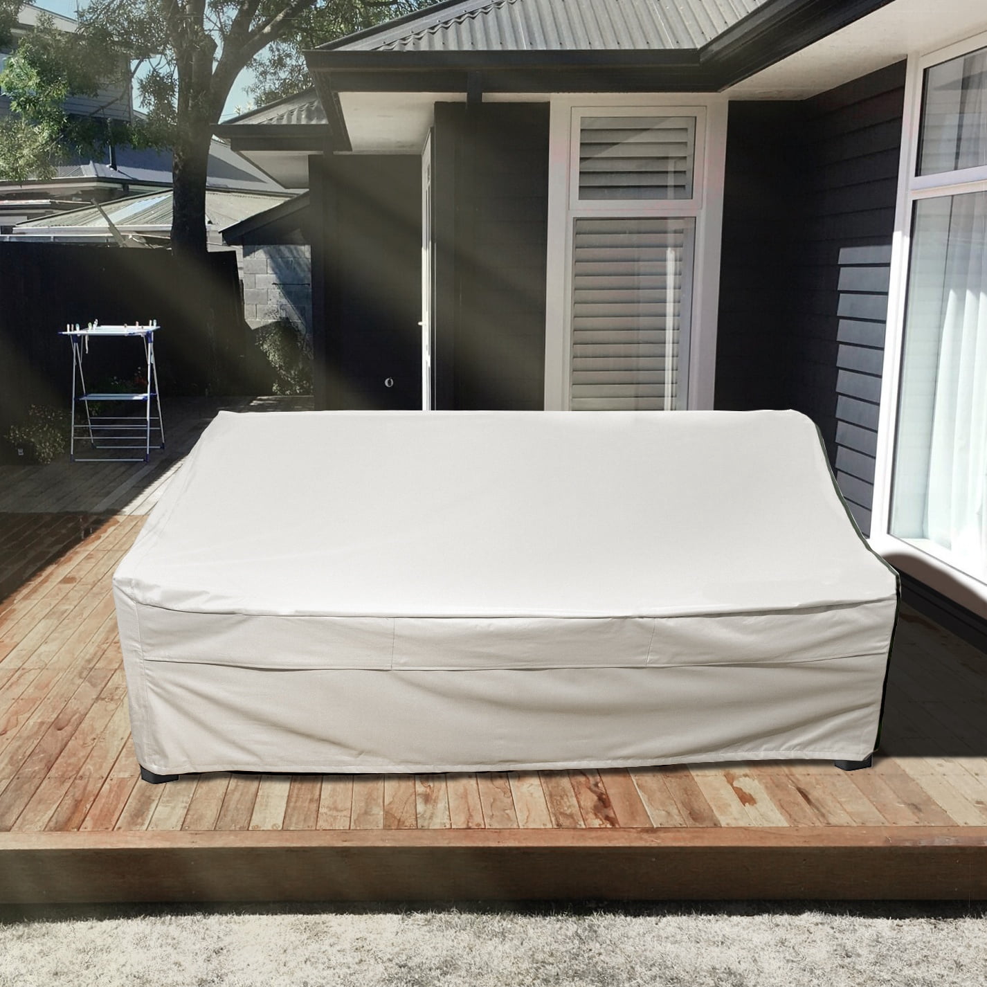 Phantoscope 1-Piece Waterproof Outdoor Patio Sofa Cover, Weather-Resistant Furniture Protector, Light Gray