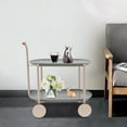 thumbnail image 2 of Wildnix Modern 2-Tier Serving Cart with Large Wheels, &nbsp; Carbon Steel and ABS Structure, Easy Assembly, Open Storage Design for Home and Office Use, 2 of 6