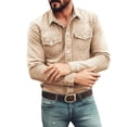 thumbnail image 5 of Kalauyu Mens Long Sleeve Cotton Blend Button Down Shirts Turn Down Collar Shirt with Chest Pockets Casual Solid Color Work Tops, 5 of 8