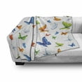 thumbnail image 2 of Butterflies Soft Flannel Fleece Throw Blanket, Butterflies Animal Clipart Ecology Environment Joyful Design Cartoon Tropics, Cozy Plush for Indoor and Outdoor Use, 70" x 90", Multicolor, by Ambesonne, 2 of 5
