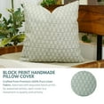 thumbnail image 5 of Fabdivine Handcrafted Pure Linen Hand Block Print Pillow Cover, 20X20, Throw Pillowcase Cushion Cover with Zipper for Sofa, Couch, Home Décor, Outdoor, Farmhouse, Living Room, Traz, 5 of 8