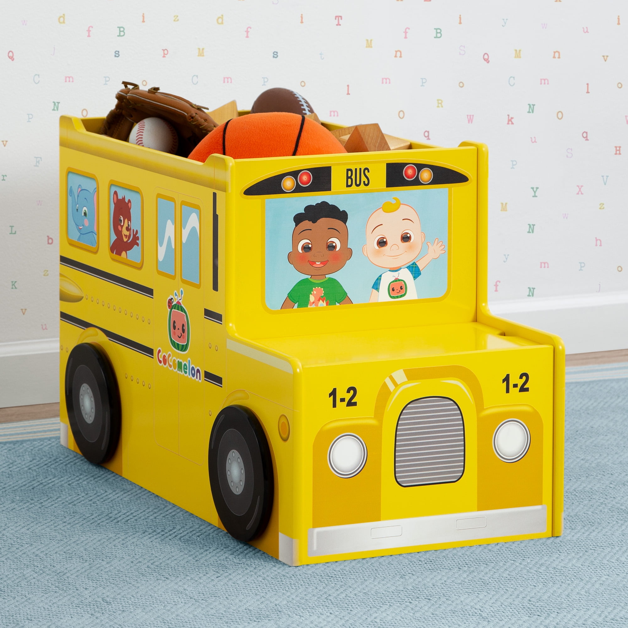 CoComelon School Bus Toy Box by Delta Children - Greenguard Gold Certified