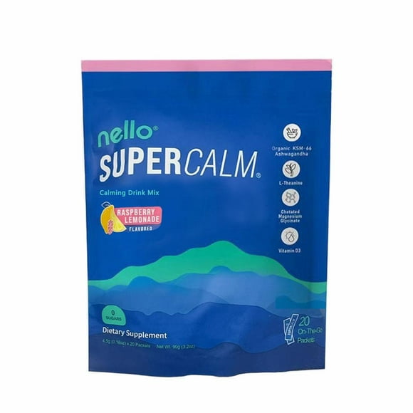 2Pack Nello Supercalm-Drink Mix - Ashwagandha L-Theanine Supplement\