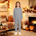 thumbnail image 5 of Boys Solid Hooded Onesie for Halloween, Full Zip Plush Jumpsuit with Ribbed, 5 of 6