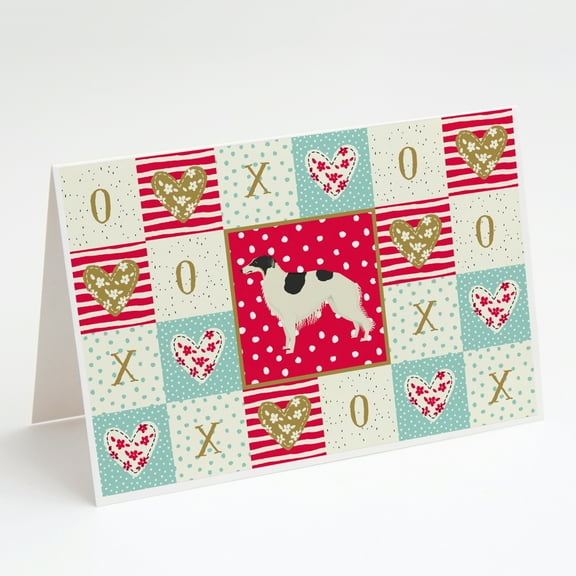 Borzoi Love Greeting Cards and Envelopes Pack of 8