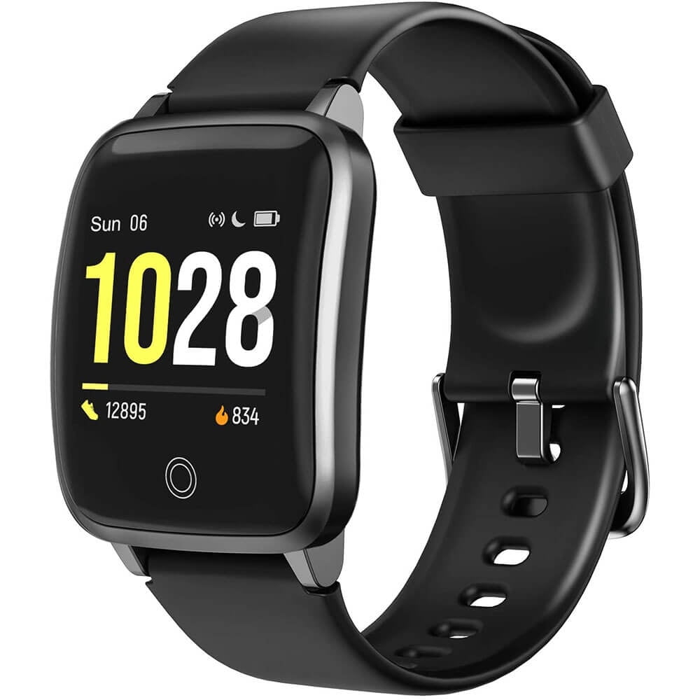Letsfit ID205SBK Smart Watch, Fitness Trackers with Heart Rate Black