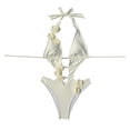 thumbnail image 4 of Traje de baño de 2 piezas para mujer, trajes de baño para mujer, bikini de dos piezas con espalda descubierta y vendaje, conjunto de ropa de playa para mujer, 4 of 4