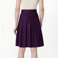 thumbnail image 3 of Womens Stretchy Pleated Midi Skirt Comfort High Waist Cheerleader School Uniform Skirt for Teen Girls, 3 of 6