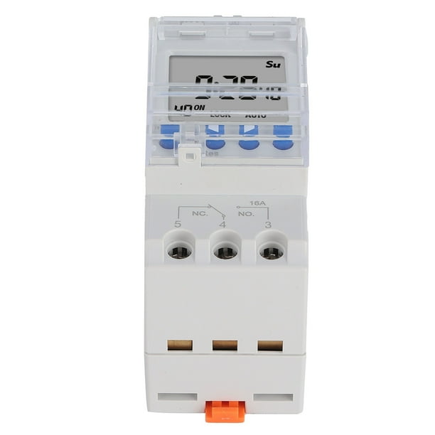 Temporizador electrónico programable, inteligente, analógico, montaje en riel DIN, 85-265 V, 16 A