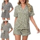 thumbnail image 2 of Womens Pajamas Sets Short Sleeve Lounge Sets Sleepwear Casual Two Piece Pajamas Summer Short Loungewear Pink Xl.., 2 of 2