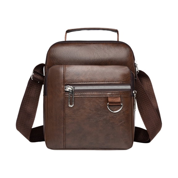 Btomtd Textured Leather Casual Crossbody Bag, Lightweight Shoulder Bag with Adjustable Strap, Spacious Handbag and Purse for Travel, Work and Daily Use, Brown