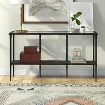Henn&Hart 55" Blackened Bronze Metal/Glass Console Table