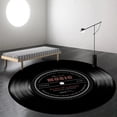 thumbnail image 4 of 16-Inch Vinyl Record Area Rug - Non-Slip Backing, Soft Plush Surface, Record Patterned Design, Indoor Decorative Floor Mat, Stylish Home Accent, Easy To Clean - For Living Room,, 4 of 6