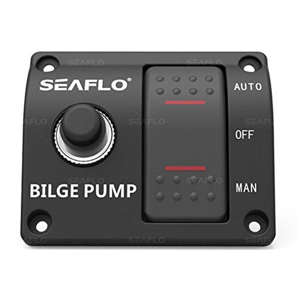 SEAFLO 3-Way Bilge Pump Panel Rocker Switch Automatic/Off/Manual with