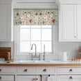 thumbnail image 3 of Sage Green Floral Valance Curtains for Kitchen/Living Room/Bathroom/Bedroom Window, Rod Pocket Small Topper Half Short Window Curtains Voile Sheer Scarf, Spring Flowers Leaves Farmhouse 60"x18", 3 of 8