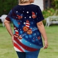thumbnail image 5 of Dweltoz Usa Patriotic 1776 To 2026 Plus Size T-Shirt L-5xl V Neck Short Sleeve Patriotic 4th Of July Tunic Shirts Casual Loose Trendy Tee Blouses,Sky Blue L, 5 of 6