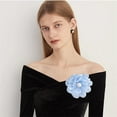 thumbnail image 4 of Lady Camellia Flower Brooch Pin for Women Girls Elegant Fabric Shell Pearl Hat and Hair Clips Brooches Lapel Pins Cocktail Tea Party Costume Dress Accessories Wedding Holiday Jewelry Gift, 4 of 11