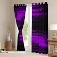 thumbnail image 3 of Homewish Geometric Line Pattern Black Out Curtains,Pixel Stripes Pattern Curtains Pack of 2 (42x63 Each),Black Purple Bedroom Curtains For Teens,Luxury Bedroom Decor, 3 of 6