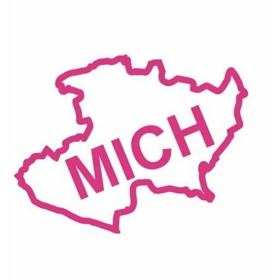 Mexican State Map Outline Michoacán Vinyl Decal Sticker UV & Waterproof Bumper Window Laptop Automotive Water Bottle Gift accessories – PINK 6"