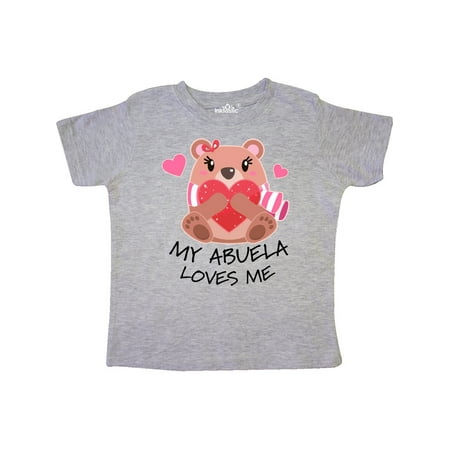 

Inktastic My Abuela Loves me- bear and hearts Gift Toddler Boy or Toddler Girl T-Shirt