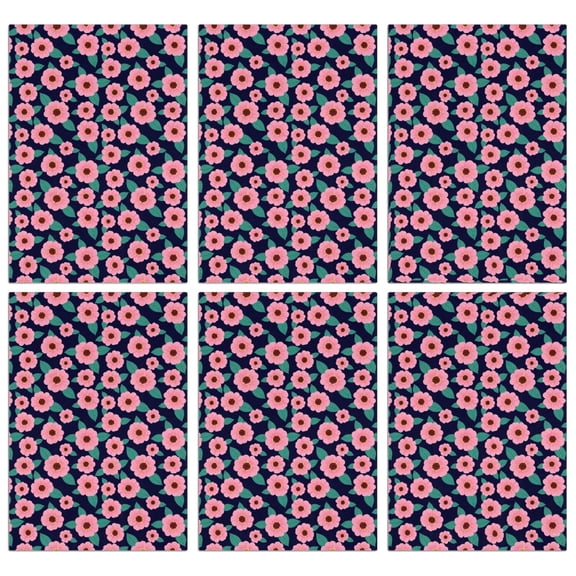 6 Pcs Pioneer Flower Floral Print Pattern Kitchen Towels, Funny Microfiber Dish Towel Set, 18" X 26" Tea Towels