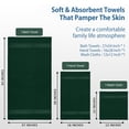 thumbnail image 3 of Dan River 3 Piece Towel Set Soft Quick Drying Cotton Bath Towel For Gym, Spa and Bathroom - Hunter Green, 3 of 11