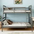 thumbnail image 2 of Twin over Full Bunk Bed with ladder, Safety Guardrail, Perfect for Bedroom, Gray, 2 of 12