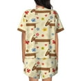 thumbnail image 3 of Naloa Dachshund Dog And Flower Women's Short-Sleeved Pajama Set, Loungewear, Summer pajamas, Breathable Cozy - X-Large, 3 of 9