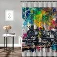 thumbnail image 2 of Orinice Colorful Paint Splatters Bathroom Decor Set with Hooks, Vibrant HD Print Polyester Fabric Shower Curtain Set, Waterproof and Easy to Install 36x72, 2 of 7
