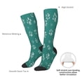 thumbnail image 4 of Fotbe teal green paw print Women's Men's Novelty Crew Socks Cotton Socks Knee High Socks for Walking,Running,Nurses,Pregnancy, 4 of 6