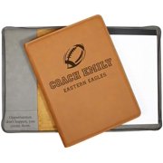 Custom Football Coach Portfolio – Personalized Engraved 9.5x12 Vegan Leather Padfolio with Legal Pad – Gift for Football Coach from Player, Team, or Parent – $$Office